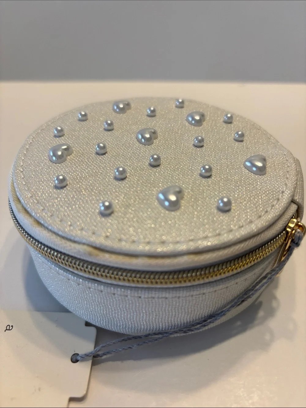 A New Day Round Pearl and Heart Travel Jewelry Organizer